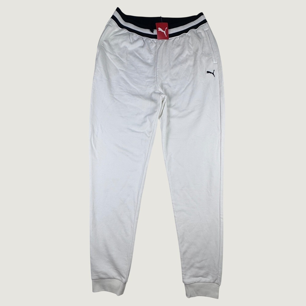 Puma Joggers Mens XL Sweatpants Off White Black Stripe Sample GT1MMXTJ00069 New